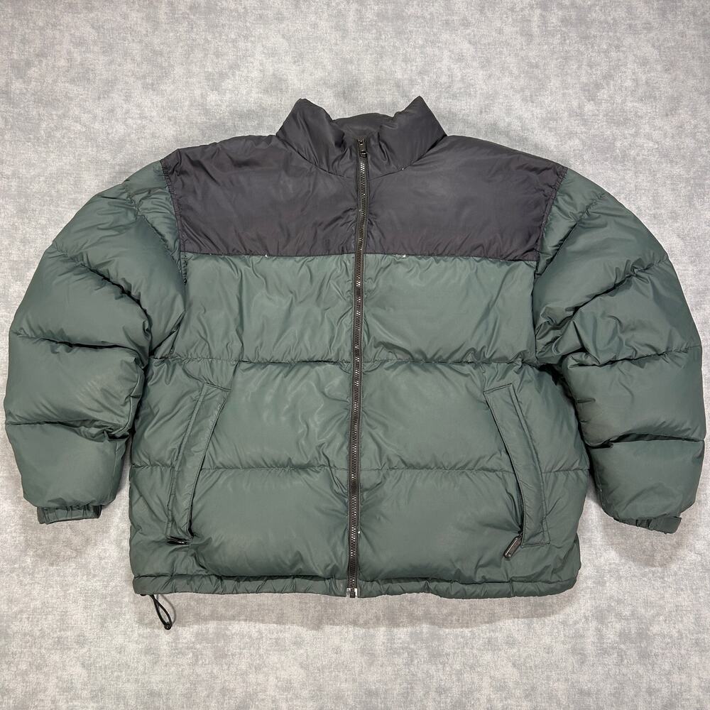 Vintage 90s Cabelas Premier Northern Goose Down 650 Puffer Jacket Green Mens XL